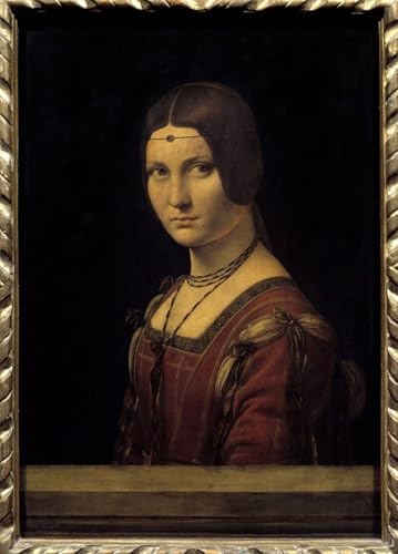 Póster de lienzo de Ritratto di Dama de Leonardo Da Vinci cuadro para dormitorio 60x90cm