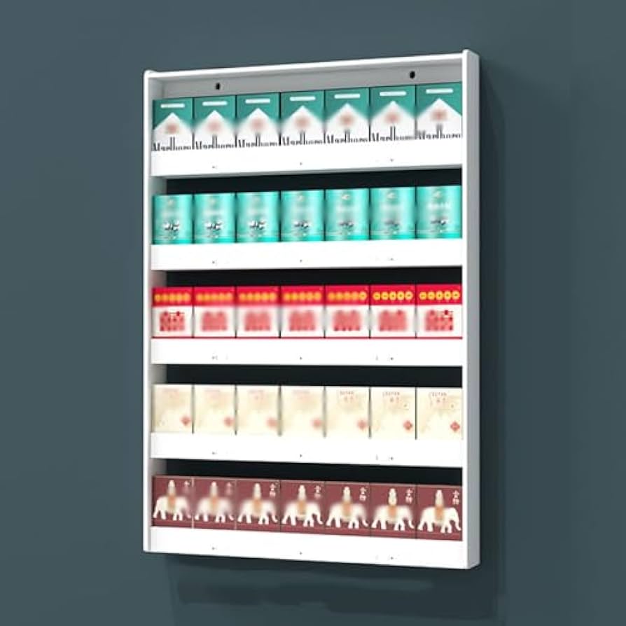 タバコ陳列スチールラック　5列5段　店舗什器　【状態良好】♦注あり タバコ陳列スチールラック5列5段店舗什器【状態良好】