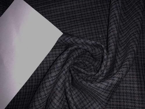 Tissu laine mérinos Vercelli noir gris à carreaux pour costume sur mesure