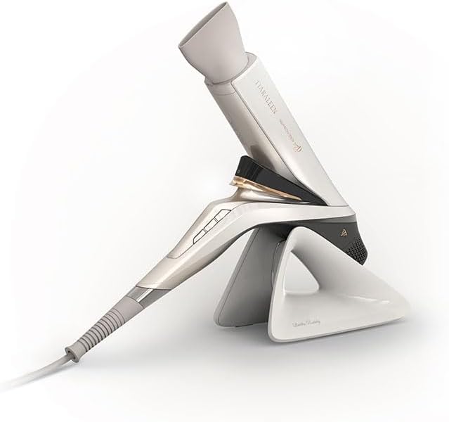 Bioprogramming REPRONIZER 107D Plus hair dryer resting on its white display stand.