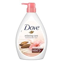 Dove Relaxing Almond Cream Body Wash with Hibiscus Pump Bottle, Soft & Sweet Scent, Moisturizing Shower Gel with Naturally Derived Ingredients, Gentle Body Cleanser