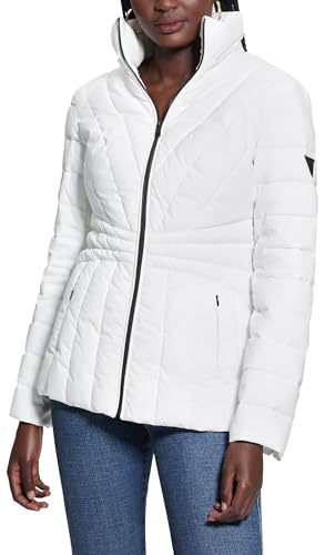 GUESS Women's Marianne Zip Slim Hoodie Jacket, Pure White