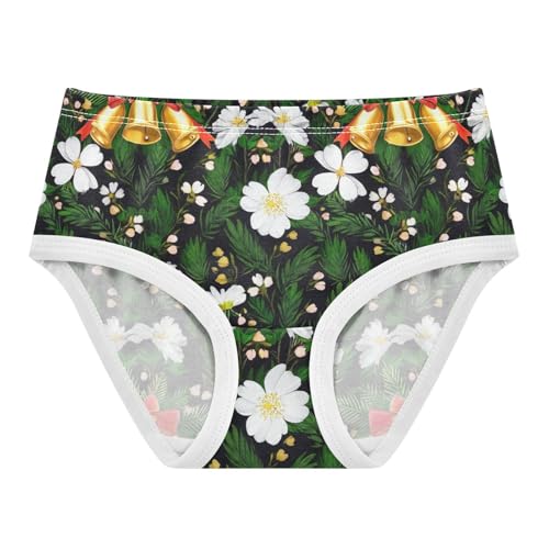 Fun Girls Underwear Toddler 2t Cotton Cute Panties Girl White Winter Flowers Green Kids Briefs Undies