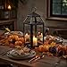 Hosley 14 Inch High Large Clear Glass Iron Classic Style Lantern Elegant Candle Holder for Home Decor Vintage-Inspired Centerpiece with Stylish Iron Frame Indoor/Outdoor Lighting Accent Timeless