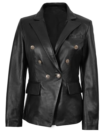 Decrum Leather Blazer Women - Real Lambskin Blazer Style Womens Leather Jacket3