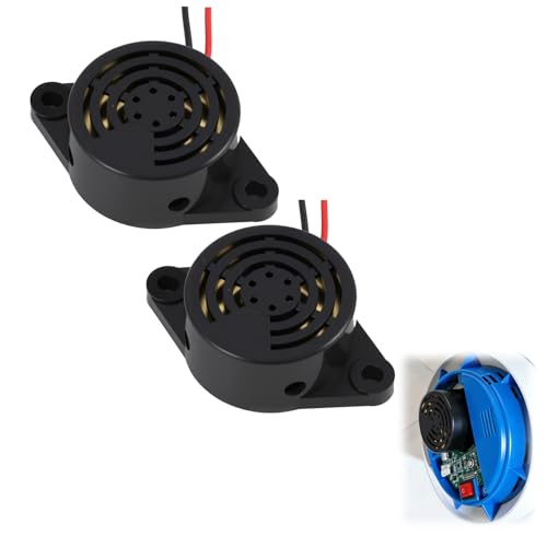 2 piezas Alarma de zumbador electrónico bip de sonido DC 3V 12V 24V, potente zumbador de sonido de 100 dB, generador de señal continua para aplicaciones industriales, seguridad y proyectos de
