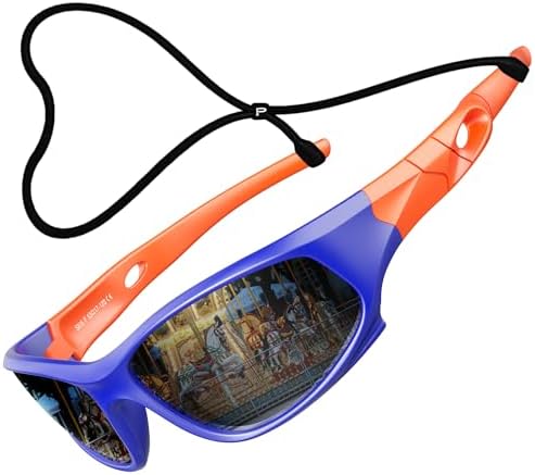 ATTCL Kids Hot TR90 Polarized Sunglasses Wayfarer Style For Boys Girls Child Age 3-10 1P5025 orange bule