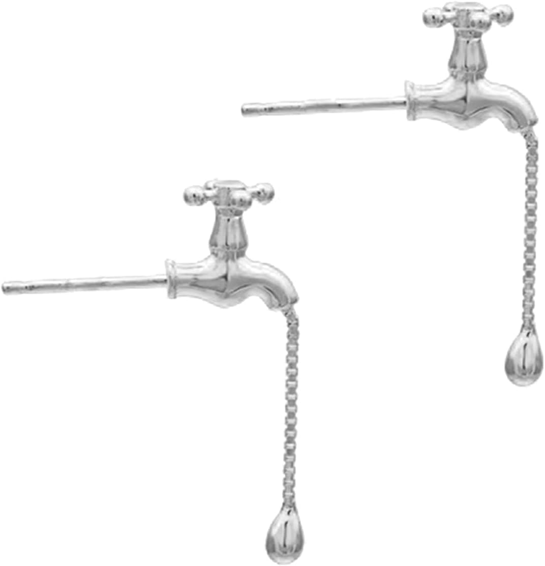 Water Tap Fringe Earrings Funny Faucet Ear Hooks Accessory Stylish Ear Studs Accessories for Women Men Couple Cute and Elegant Earrings