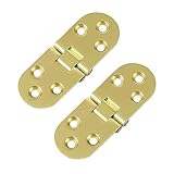 Charnières Lot de 2 charnières pliantes plates en alliage de zinc pour tiroir de table platine, autoportantes, montées encastrées (doré)