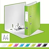 ordner 50 mm günstig Glänzendes und hochwertiges Design dank robuster Graupappe mit laminiertem Innen- und Außenpapier, Duo-Optik, FSC-zertifiziert, Griffloch zur einfachen Handhabung, Selbstklebendes Rückenschild