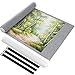 Ainiv Gris Tapete Puzzle, Puzzle Roll Mat con Líneas Auxiliares para hasta 1500 Piezas, Plegable Alfombra Puzzle con Bomba Inflable, Antideslizante Tapete Puzzle para Almacenar Rompecabezas