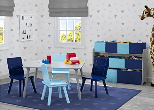 Delta Children Kids Table And Chair Set (4 Chairs Included) - Ideal For Arts & Crafts, Snack Time, Homeschooling, Homework & More - Greenguard Gold Certified, Grey/Blue #TOP6