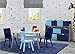 Delta Children Kids Table and Chair Set (4 Chairs Included), Grey/Blue