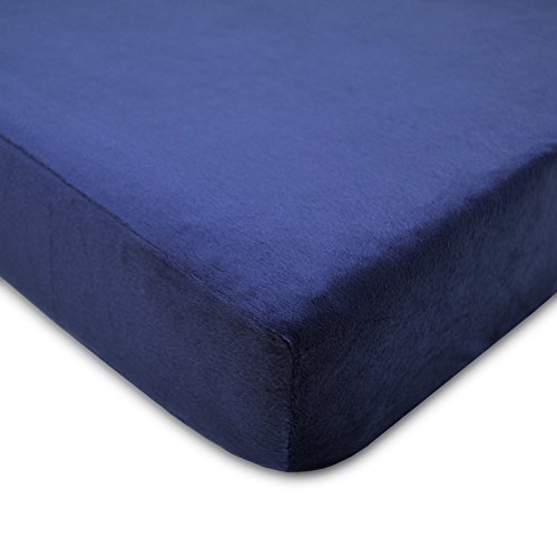 Image of American Baby Company Heavenly Soft Chenille Fitted Crib Sheet 28" x 52", Warm and Cozy Neutral Chenille Sheet, Navy, for Boys and Girls, Fits Crib and Toddler Bed mattresses
