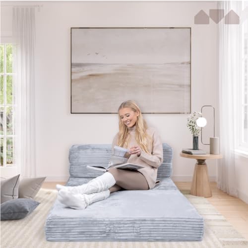 Milliard Kids Folding Mattress, Thick High Density Foam Fold Out Sofa Chair Bed, Great for Sleevovers - Playroom Bedroom Toddler Furniture 2 Milliard Kids Folding Mattress, Thick High Density Foam Fold Out Sofa Chair Bed, Great for Sleevovers - Playroom Bedroom Toddler Furniture - Image 2