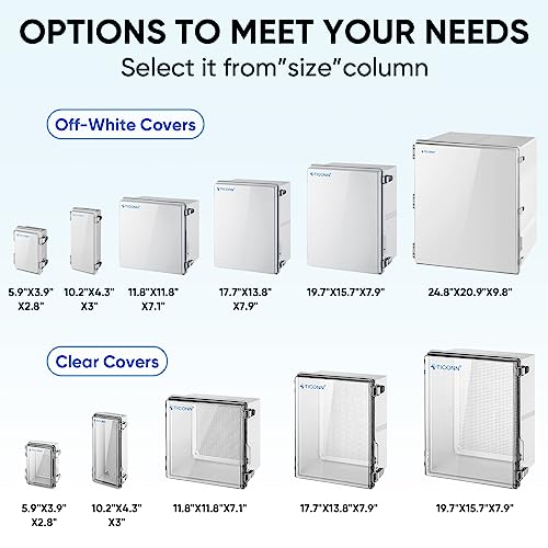 TICONN Waterproof Electrical Junction Box, (Off-White, 24.8"x20.9"x9.8")