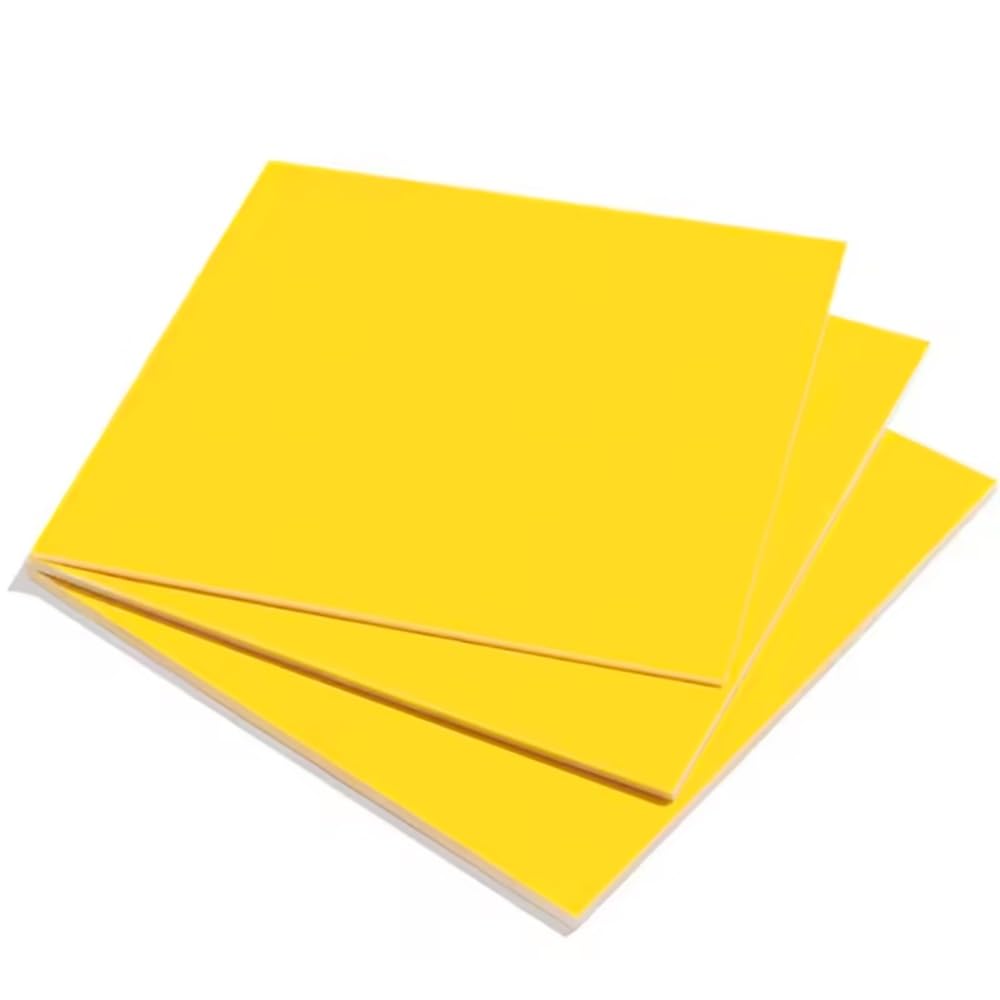 1-15 Szt. Płyta Epoksydowa, Odporna Na Wysokie Temperatury Płyta Z Włókna Szklanego 3240 O Grubości 0,5-4mm Do Płyty Izolacyjnej Obwodu DIY Żółty(100x100x0.5mm(15pcs))