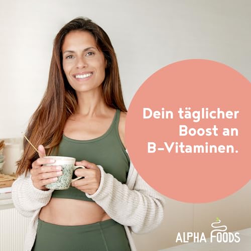 Vitamin B-Komplex | 400 hochwirksame vegane Tabletten (1 Jahr+ Vorrat) | Alle 8 B-Vitamine B1-B2-B5-B6-B12, Biotin, Folsäure, Vit C & D3 | Energie-Boost & Immun-Unterstützung | Alpha Foods