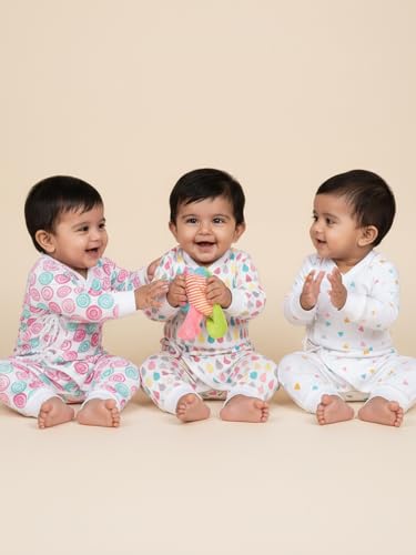 Image of The Mom Store Baby Romper Jabla Style Combo For Boys And Girls | Cotton | Soft Infant Bodysuit | Trendy Stylish Sleepwear For Newborn Baby | Printed | Unisex Comfortable Everyday Baby Wear