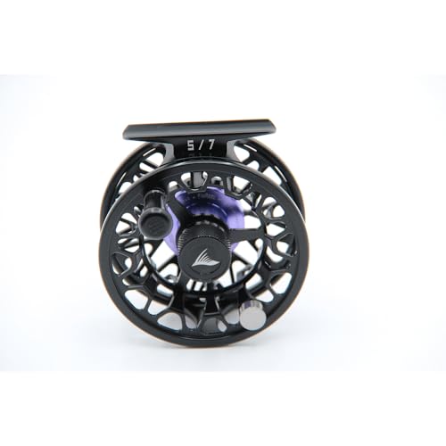 FinReel Aifinn Series WT3-11 CNC Machine Cut Aluminum Fly Fishing Reel (Black/Purple, WT57)