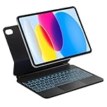 Inateck Magnetic Keyboard Case for iPad 10th Generation 10.9 inch/11th Generation 2025 A16 11 inch, Floating Stand, 7-Colour Backlight, with Trackpad, KB09119-10