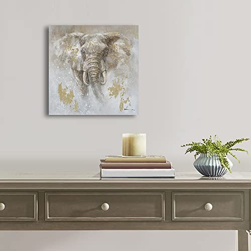 Kunstorner African Elephant Wall Decor Printing Painting Elephant Canvas Wall Art Decoration For Bathroom Bedroom Living Room Office Home Baby Room Decor Framed Ready To Hang(14"X14"X 1Panel)… #TOP6