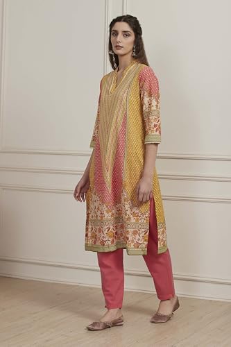 Image of BIBA Women Cotton Printed Straight Kurta