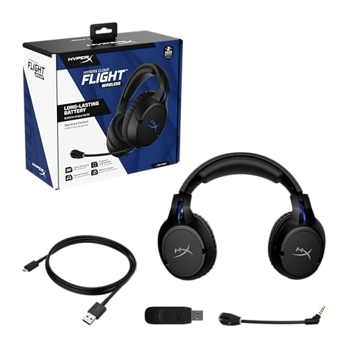 Cloud Flight – Cuffie per il gaming wireless per PS5 e PS4, autonomia massima di 30 ore, cuffie in memory foam con similpelle di prima qualità, microfono dotato di cancellazione del rumore - Cuffia gaming - Immagine 5