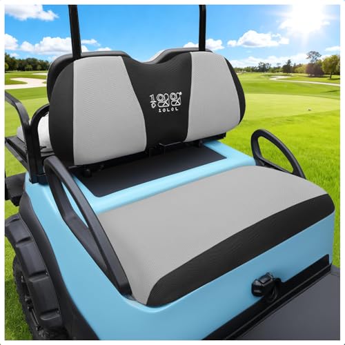 Cart Seat Covers For Yamaha G29 Drive2 Club Car Precedent Tempo, Breathable Mesh Bench Seat Cover, No Drilling Front Seat Cushion, All-season Comfort Gray Black