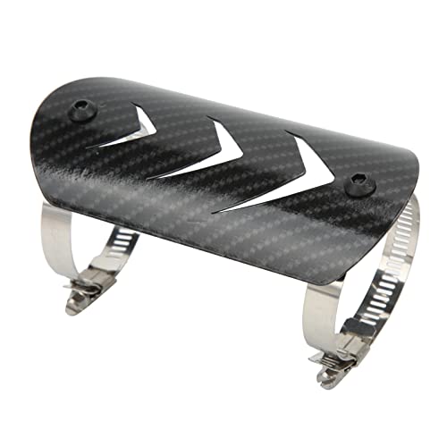 Image of Heat Shields Pipe Shield, Exhaust Muffler Pipe Protector Stainless Steel Heat Shield Cover Universal for Motorcycle(Carbon pattern)