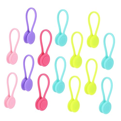 OSALADI 14piezas Enrollador De Cable De Silicona Sujetacables Organizador De Cables Soporte Para Auriculares De Magnéticos Color