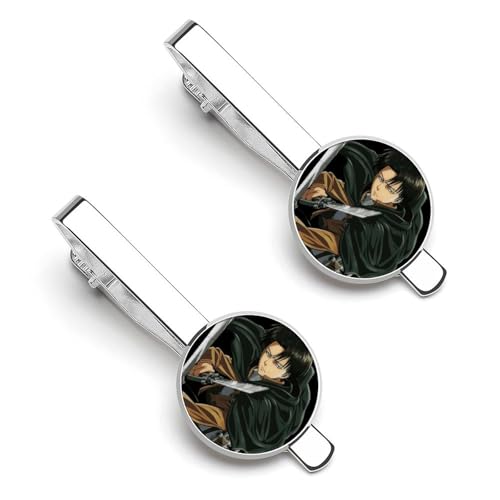 ネクタイピン 進撃の巨人 リヴァイ タイピン 2本セット メンズ タイクリップ ビジネス アクセサリー 高級 銅製 おしゃれ 日常仕事 入学式 卒業式 冠婚 葬祭 結婚式等 父の日 プレゼント