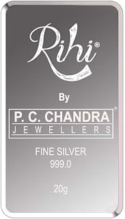 Rihi By P.C. Chandra Jewellers 999 Purity Silver Bar cum Coin 20 Gram Price In India