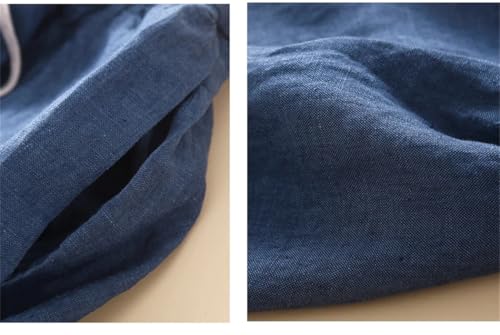 Women Summer Cotton and Linen Harem Pants Thin Lace Up Elastic Waist Ankle-Length Trousers3