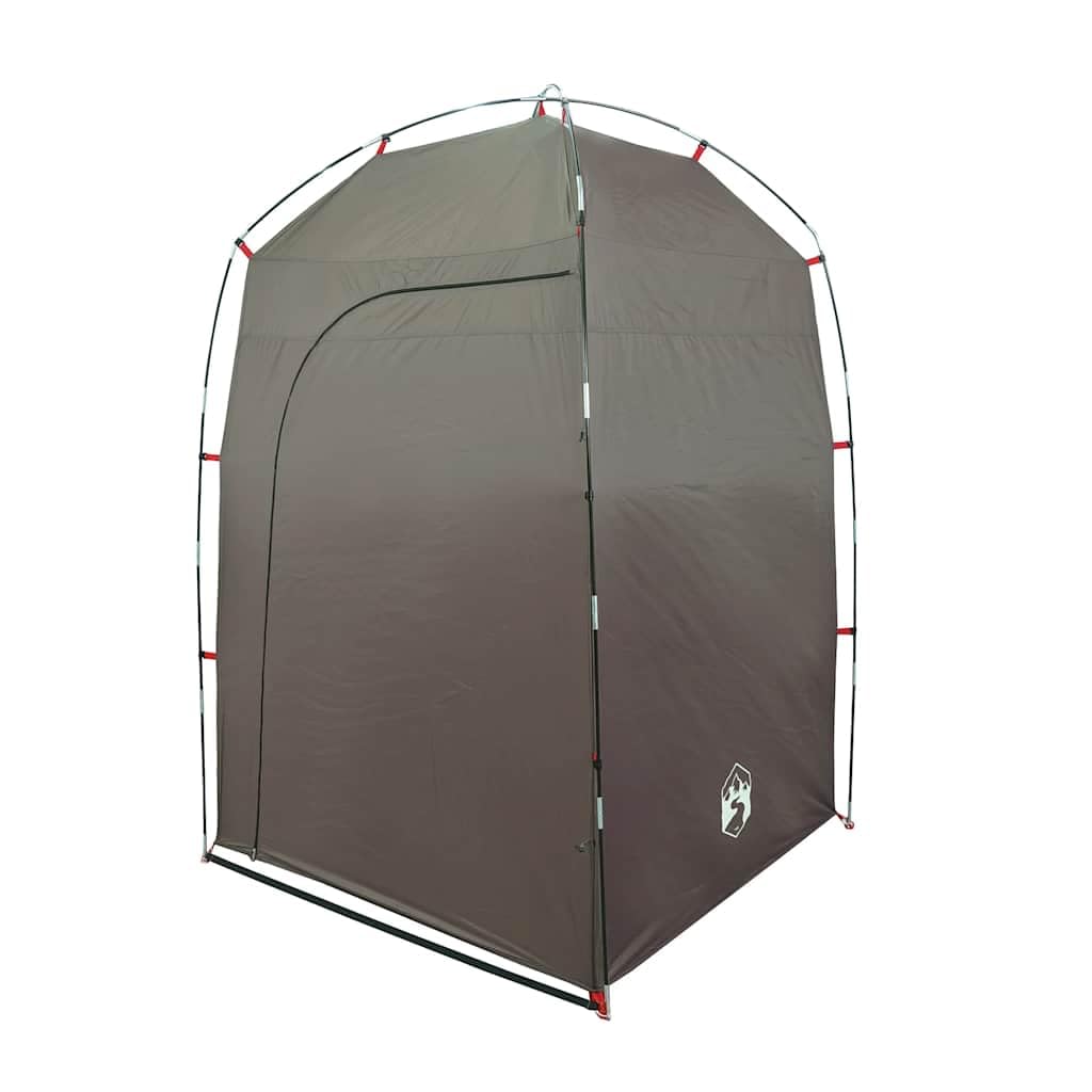 Tente de Douche de Camping Cabine de Change Portative et Vestiaire Mobile pour Extérieur Tente de Toilette en Polyester Marron 140 x 140 x 213 cm avec Sac de Transport