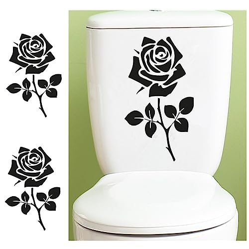 Wanfoou 2 PCS WC Deckel Aufkleber Toiletten Blumen Tattoo, Aufkleber WC Toiletten Deckel, Badezimmer Ornament Wandtattoo Toilettendeckel Türaufkleber Autoaufkleber Tür