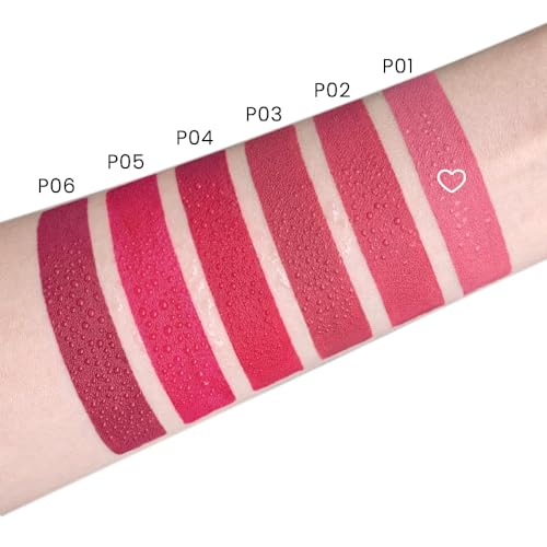 Image of evpct 1Pcs Warm Pink Lipstick, Silky Velvet Matte Lipstick Pack Sets for Women, Long Lasting Smudge Proof Lipsticks Lip Stain Makeup Kit matte lipstick 24 hours original P01