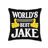 Jake Personal Name Funny First Name World's Best Jake Throw Pillow
