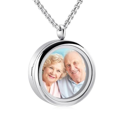 Urne commémorative collier en argent pour apaiser le deuil avec photo et cendres - 2