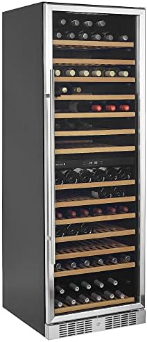 TFW400-2S Cave à vin noire avec cadre de porte et poignée en acie...