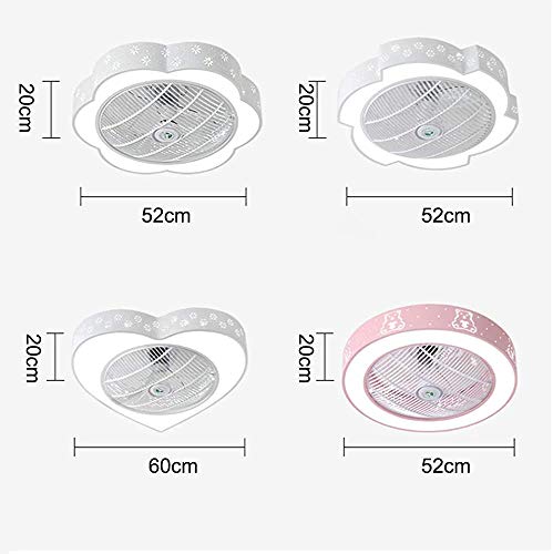 niboline LED-Ventilator mit Beleuchtung und Fernbedienung Fernbedienung Deckenleuchte stumme Deckenleuchte LED-Deckenleuchte Schlafzimmer Wohnzimmer Kinderzimmer,White