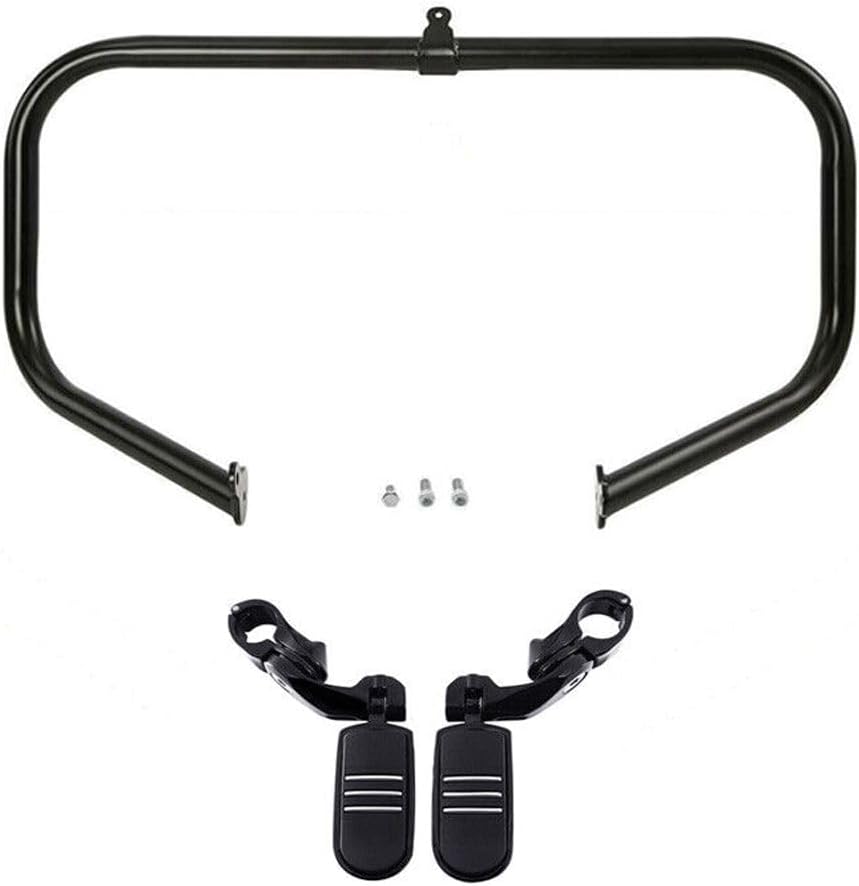 Dull Black Highway Engine Crash Bar Footpegs Steel Tubing Front 49050-09A and Exchange,Strict QC