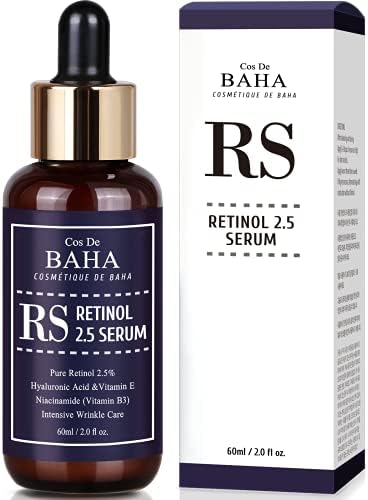 Retinol 2.5% Solution Facial Serum with Vitamin E - Facial Crepe Erase, Age Spot Remover, High Strength Solution for Face without a Prescription, 2 Fl Oz (60ml)