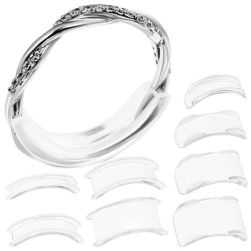 HOMSFOU 8 pièces Réducteurs de Bagues Transparents Ajusteurs Invisibles Flexibles et Confortables Inserts Intérieurs pour Anneaux Lâches Protège-Anneaux Durables Adaptés à Toutes