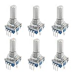 Podoy Rotary Encoder Switch 6mm 18 Detent Points with Push Button for Keyswitch Electronic Components (Pack of 6)
