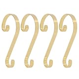 Haute Decor Stocking Scrolls Stocking Hanger - 4 Pack (Brass/Gold) - Christmas...