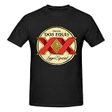 Dos Music Equis Shirt Men's Pure Cotton Short Sleeved T-Shirt Soft Lightweight Short Casual Sport T-Shirt Medium Black