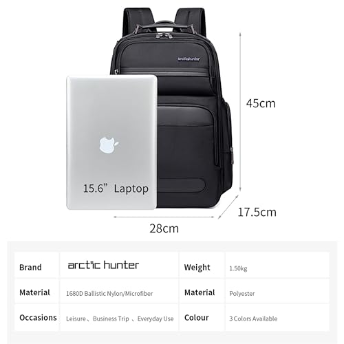 Image of Arctic Hunter Premium Business Backpack 15.6 Inch Water Repellant Scratch Resistant with Multiple Pocket Travel Daypack, B00492