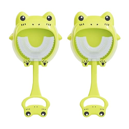 U字型子供用歯ブラシ 2個 手動式 歯ブラシ 子供 子供用U字型 幼児 赤ちゃん 歯ブラ シ やわらかシリコン製ベビー歯ブ ラシ 360度オーラルケア洗浄ツール 歯を守ります 2〜12歳向けのかわいい歯ブ ラシ 食品グレードのシリコン製ソフトブ ラシヘッド