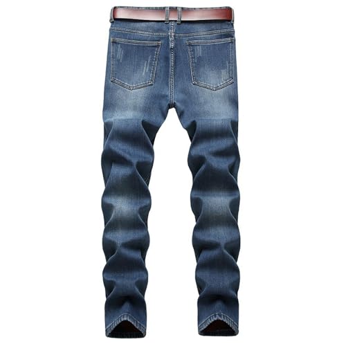 Maiyifu-GJ Men's Thermal Fleece Lined Jeans Winter Slim Fit Thicken Stretch Warm Denim Pants2